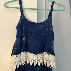 xhilaration, tie-dye/lace romper size extra small